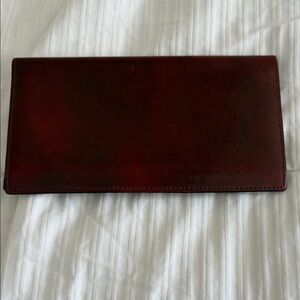 Bosca 1911 Deep Burgundy Leather Checkbook Wallet